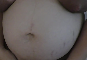 Pervert stepson touching her rhetorical stepmom big lactating boobs and big rhetorical belly after a long time while both home alone! - Pearly Mari