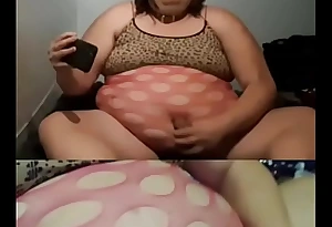 Huge heavy sissy fucks belly button with copulation bauble