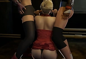 Pay-off Day-dream Double Futanari - Ablate gets fucked by Tifa and Jessie