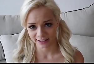 om - Hot Blonde Teen Fucked Thither of Stepbrother POV - Elsa Jean, Silk-stocking Profane