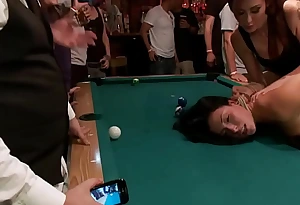 Two-ply pool table slave fucked