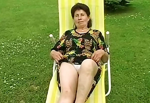 Granny marie gets fucked hard away from the pool