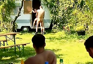 Awesome gay sex open-air partying