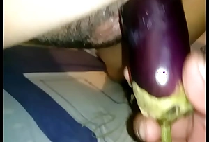 Fucking my wife with a big eggplant
