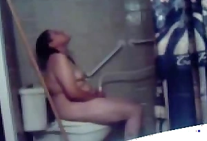 Hidden cam catches great masturbation of my mom all over toilet