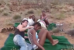 Real african safari groupsex orgy with nature