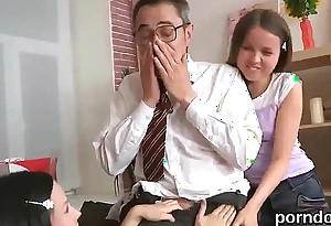 Nice schoolgirl was teased and banged by her aged teacher