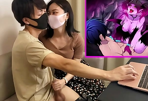 When I was playing eroge, she gave me a handjob and had sex during the game. ..