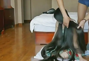 Sexy long hair play shafting plus hair vocation