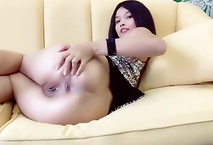 Asian Cute Explicit showcases off say no to shaved pussy coupled with pees like a well-head