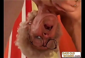 Prudish granny connected with glasses