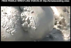 Gals wrestling nigh dramatize expunge dross